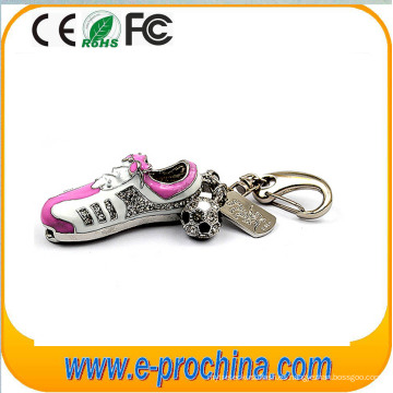 Muy caliente forma de zapatos USB Flash Drive Llavero Flash Disk 4GB